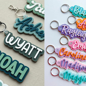 Bubble Name Keychain