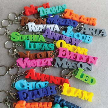 Classic Block Name Keychain
