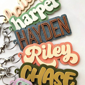 Retro Pop Name Keychain