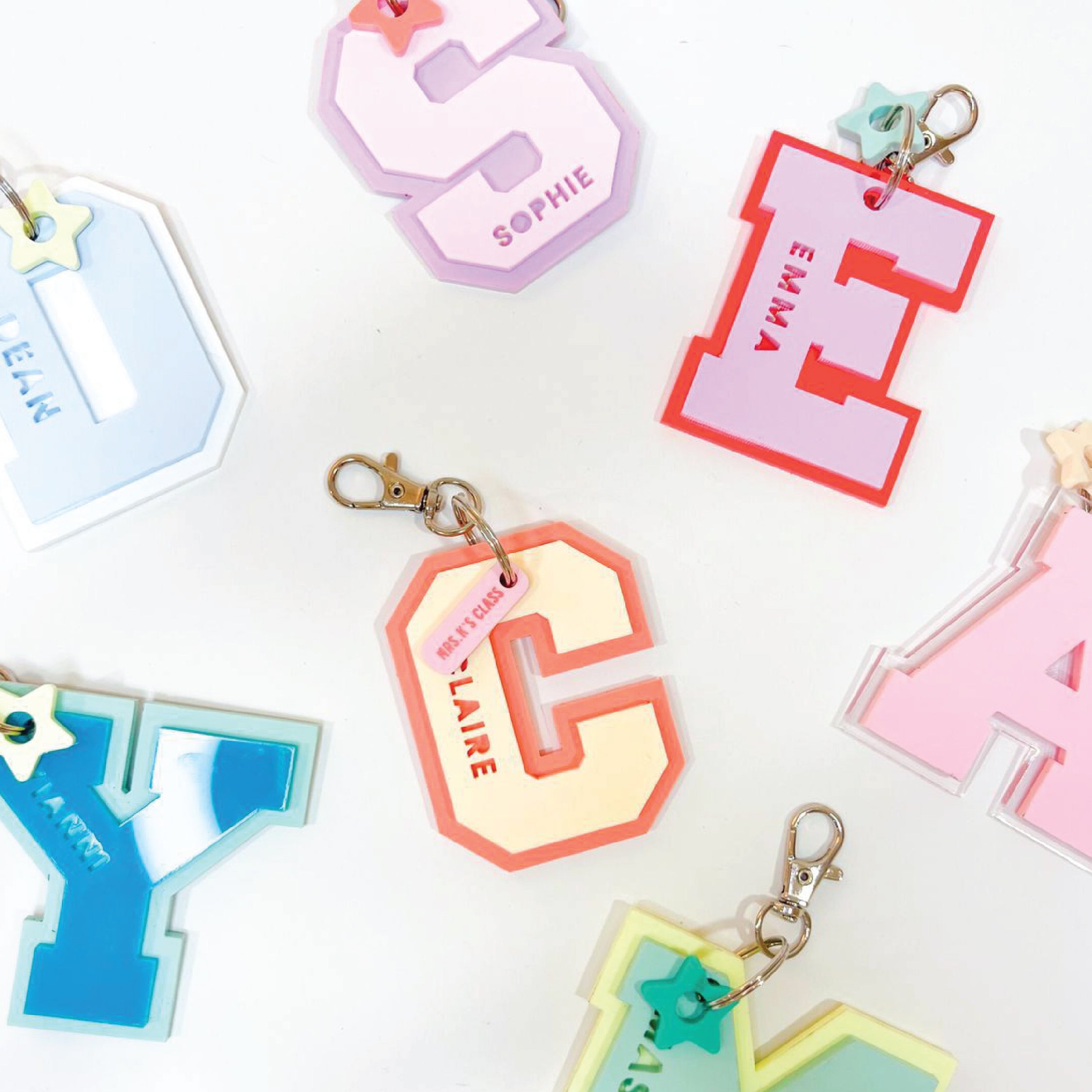 Varsity Initial Keychain
