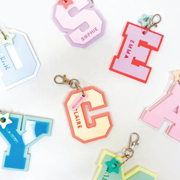 Varsity Initial Keychain